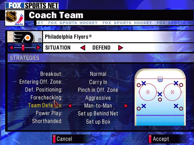 NHL Championship 2000 screenshot 3 for Playstation